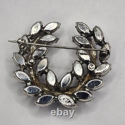 Vintage Christian Dior By Kramer Brooch Purple Rhinestone Wreath Signed