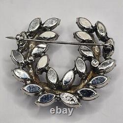 Vintage Christian Dior By Kramer Brooch Purple Rhinestone Wreath Signed