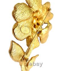 Vintage Christian Lacroix Large Rhinestone Iridescent Flower Brooch Pin
