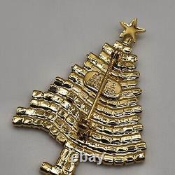 Vintage Christmas Tree Brooch Signed Gale And Friends