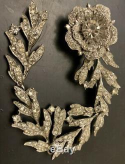 Vintage Clear Rhinestone Flower Brooch Pin Clip 7 Figural 1940s Sparkling