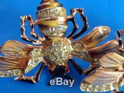 Vintage Coro Craft Duette Sterling Gold Wash Double Bee Pin Brooch Duette