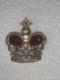 Vintage Coro Crown Brooch Gold Tone Rhinestone