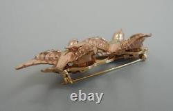 Vintage Coro Duette Brooch Sterling Silver Swallow Birds Pin Converts 2 Clips