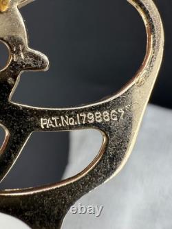 Vintage Coro Duette Fur Clip Gold Tone Flower Rhinestone