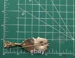 Vintage Coro Violin Brooch Carnegie Hall Gold Tone Early Unsigned Instrument Pin