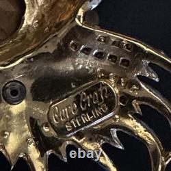 Vintage CoroCraft Sterling Enamel Rhinestone Fish Brooch Large Figural Pin Vintage CoroCraft Sterling Enamel Rhinestone Fish Brooch Large Figural Pin