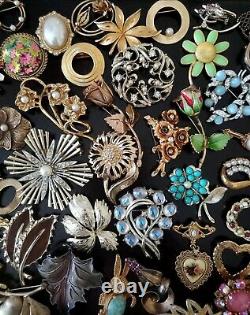 Vintage Costume Jewelry Lot Brooches Pins Signed Weiss Kramer Lisner Monet LJM +