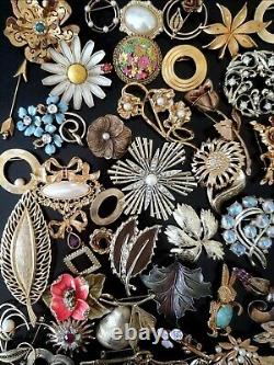 Vintage Costume Jewelry Lot Brooches Pins Signed Weiss Kramer Lisner Monet LJM +