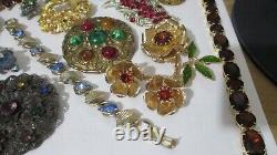 Vintage Costume Jewelry Lot Rhinestones Signed