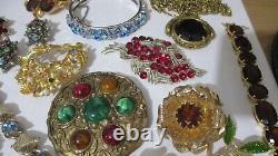 Vintage Costume Jewelry Lot Rhinestones Signed