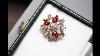 Vintage Costume Rhinestone Red Flower Brooch Diamond Imitation Estate Pin Jewellery Badge Jewelry
