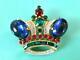 Vintage Crown TRIFARI Alfred Philippe Cabochon & Rhinestone Regal Crown Brooch