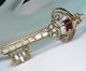 Vintage Crown Trifari Key Shape Pin Brooch 1950 ALFRED PHILIPPE PAT # 159520