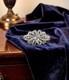 Vintage Crown Trifari Rhinestone Bow Duette Brooch & Dress Clips Silver-Tone Art