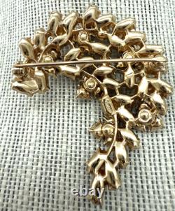 Vintage CrownTrifari Dark & Light Amethyst Rhinestone Brooch