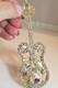 Vintage DOMINQUE ELECTRIC GUITAR BROOCH, LARGE PIN with Rhinestones Gold Setting