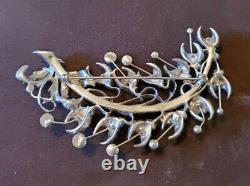 Vintage Designer Signed Staret Rare Large Rhinestone Flower Brooch Pin As Is