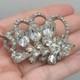 Vintage Eisenberg Brooch Rhinestone Silver Tone Signed