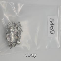 Vintage Eisenberg Brooch Rhinestone Silver Tone Signed