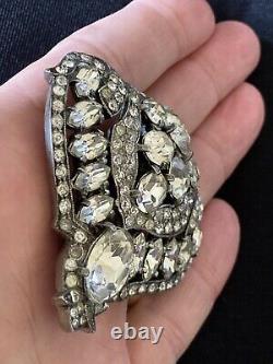 Vintage Eisenberg Crystal Rhinestone Fur Clip Brooch Pin FREE Shipping USA