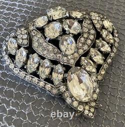Vintage Eisenberg Crystal Rhinestone Fur Clip Brooch Pin FREE Shipping USA
