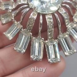 Vintage Eisenberg Ice Brooch Clear Rhinestone Starburst Pin Art Deco Style