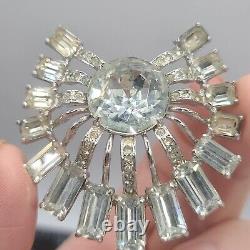 Vintage Eisenberg Ice Brooch Clear Rhinestone Starburst Pin Art Deco Style