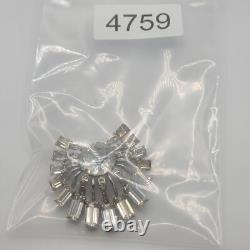 Vintage Eisenberg Ice Brooch Clear Rhinestone Starburst Pin Art Deco Style
