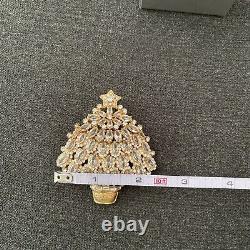 Vintage Eisenberg Ice Christmas Tree Brooch Clear Rhinestones Pin Stunning-box