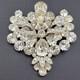 Vintage Eisenberg Ice White Rhinestone Crystal 2.25 Statement Brooch Pin