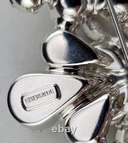 Vintage Eisenberg Ice White Rhinestone Crystal 2.25 Statement Brooch Pin