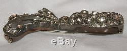 Vintage Eisenberg Original Lrg Rhinestone Studded Bow Brooch Pin