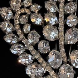 Vintage Eisenberg Original Rhinestone Floral Bouquet Brooch Signed Silver Tone