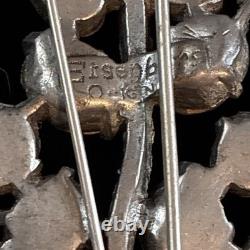 Vintage Eisenberg Original Rhinestone Floral Bouquet Brooch Signed Silver Tone