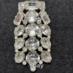 Vintage Eisenberg Original Signed Clear Rhinestone Dress Brooch Rare 1930's