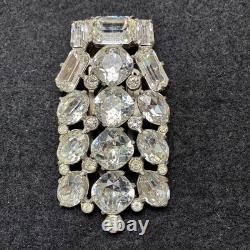 Vintage Eisenberg Original Signed Clear Rhinestone Dress Brooch Rare 1930's