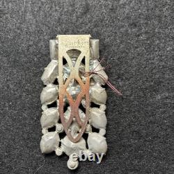 Vintage Eisenberg Original Signed Clear Rhinestone Dress Brooch Rare 1930's