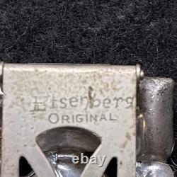 Vintage Eisenberg Original Signed Clear Rhinestone Dress Brooch Rare 1930's