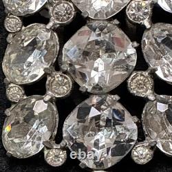 Vintage Eisenberg Original Signed Clear Rhinestone Dress Brooch Rare 1930's