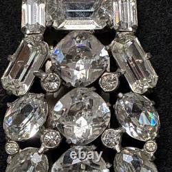 Vintage Eisenberg Original Signed Clear Rhinestone Dress Brooch Rare 1930's