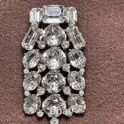 Vintage Eisenberg Original Signed Clear Rhinestone Dress Brooch Rare 1930's
