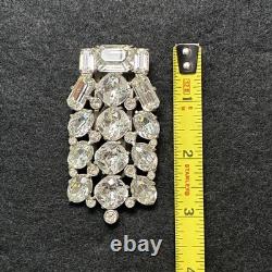 Vintage Eisenberg Original Signed Clear Rhinestone Dress Brooch Rare 1930's