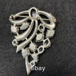 Vintage Eisenberg Original Signed Large Rhinestone Bow Spary Brooch Stunning