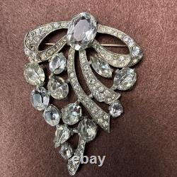 Vintage Eisenberg Original Signed Large Rhinestone Bow Spary Brooch Stunning