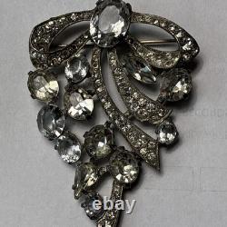Vintage Eisenberg Original Signed Large Rhinestone Bow Spary Brooch Stunning