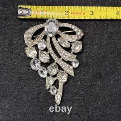 Vintage Eisenberg Original Signed Large Rhinestone Bow Spary Brooch Stunning