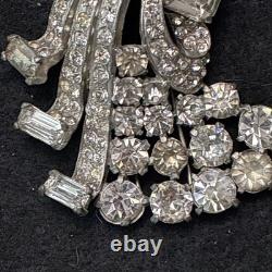 Vintage Eisenberg Original Signed Waterfall Rhinestone Brooch