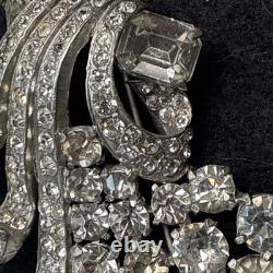Vintage Eisenberg Original Signed Waterfall Rhinestone Brooch