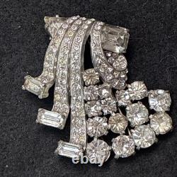 Vintage Eisenberg Original Signed Waterfall Rhinestone Brooch